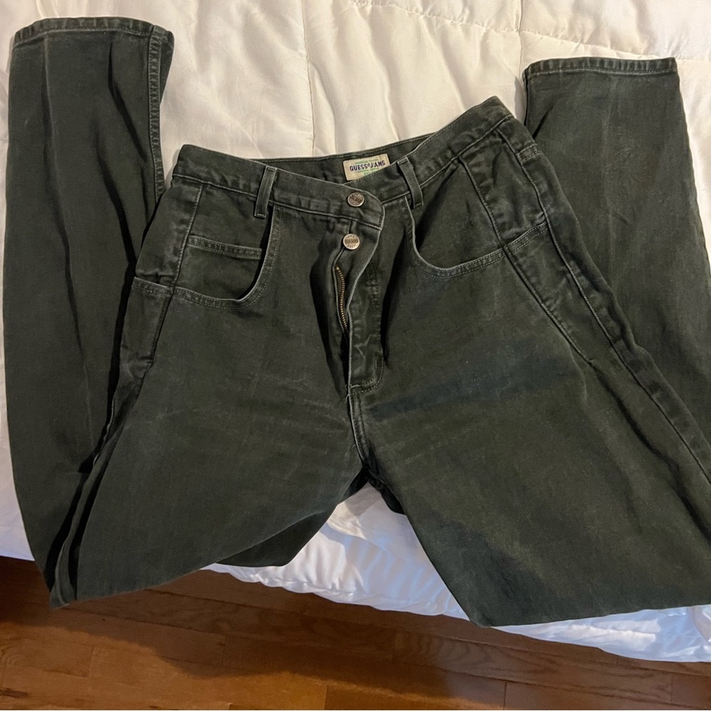 army green baggy Guess jeans